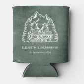 Rafraîchisseur Pour Canette Rustic Mountains Aventure Commence Vert Mariage (Devant)