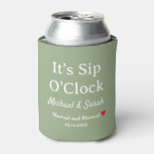 Rafraîchisseur Pour Canette Rustic Wedding Sage Green It’s Sip O’Clock Custom (Can devant)