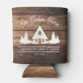 Rafraîchisseur Pour Canette Rustic Wood Cabine Lodge Personnalisé (Dos)