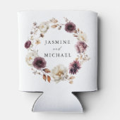 Rafraîchisseur Pour Canette Rustique automne ivoire et Mariage floral Marsala (Dos)