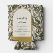 Rafraîchisseur Pour Canette Rustique Boho Retro Arch Mariage botanique vert (Dos)