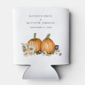 Rafraîchisseur Pour Canette Rustique Botanique Automne Citrouille Mariage de a (Dos)