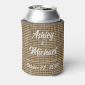 Rafraîchisseur Pour Canette Rustique Burlap Nature Motif Mariage Can Cooler (Can Dos)