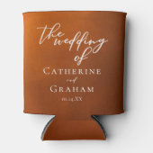 Rafraîchisseur Pour Canette Rustique Burtic Orange Typographie Mariage d'autom (Devant)