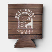 Rafraîchisseur Pour Canette Rustique Cabine de famille Bois foncé Personnalisé (Devant)