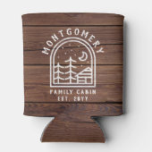 Rafraîchisseur Pour Canette Rustique Cabine de famille Bois foncé Personnalisé (Dos)