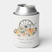 Rafraîchisseur Pour Canette Rustique Citrouille de chute Mariage de roue flora (Can devant)