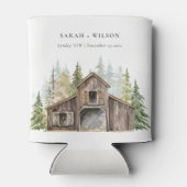 Rafraîchisseur Pour Canette Rustique Elegant Pine Woods Forest Barnyard Mariag (Dos)