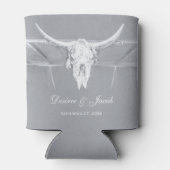 Rafraîchisseur Pour Canette Rustique gris clair blanc Vache Occidentale Crâne  (Dos)