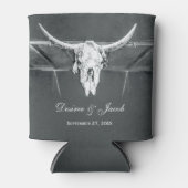 Rafraîchisseur Pour Canette Rustique Gris de Charbon Texture occidentale Taure (Devant)