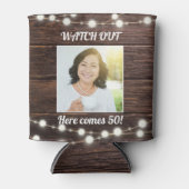 Rafraîchisseur Pour Canette Rustique moderne photo personnalisée 50e anniversa (Devant)