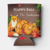 Rafraîchisseur Pour Canette Rustique Orange Fox Citrouille Automne Feuilles d' (Devant)