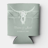 Rafraîchisseur Pour Canette Rustique Pastel Sage Vert Blanc Vache Occidentale  (Devant)