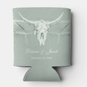 Rafraîchisseur Pour Canette Rustique Pastel Sage Vert Blanc Vache Occidentale  (Dos)