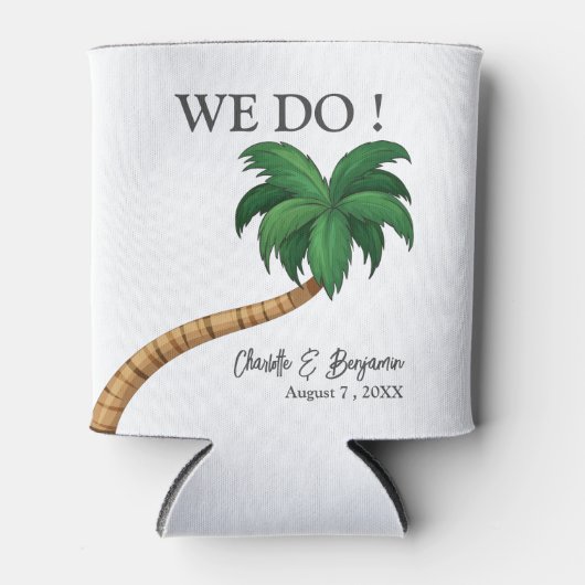 Rafraîchisseur Pour Canette Rustique Tropical Destination Plage Mariage (Devant)