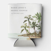 Rafraîchisseur Pour Canette Rustique Tropical Palm Tree Beach Sand Fête des ma (Devant)