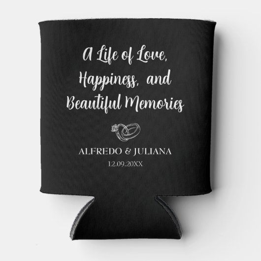 Rafraîchisseur Pour Canette Sage Black Elegant Mariage Cheers to Love Can Cool (Devant)