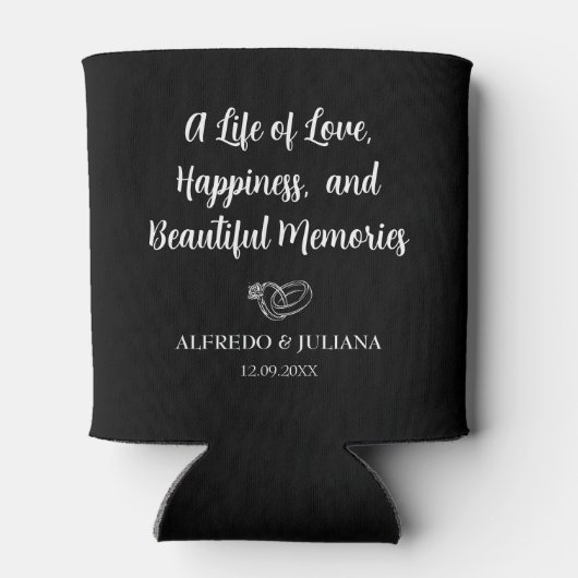 Rafraîchisseur Pour Canette Sage Black Elegant Mariage Cheers to Love Can Cool (Dos)