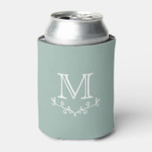 Rafraîchisseur Pour Canette Sage Green Custom Monogrammed Wedding Favor Beer (Can devant)