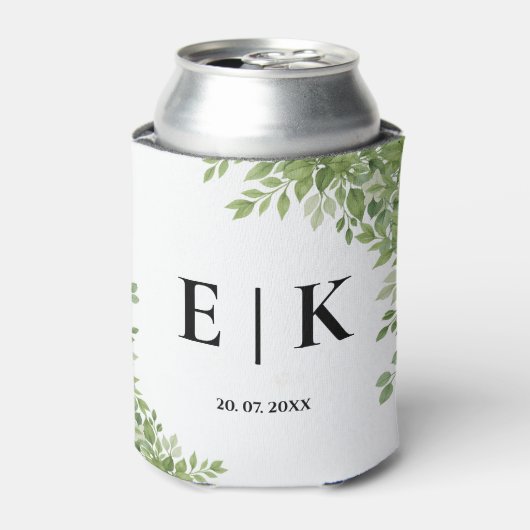 Rafraîchisseur Pour Canette Sage Green Eucalyptus Feuille Mariage de verdure (Can devant)