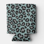 Rafraîchisseur Pour Canette Sage Green Leopard Girly Cheetah Nom personnalisé (Dos)