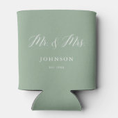 Rafraîchisseur Pour Canette Sage Green M. et Mme Wedding Favors (Dos)