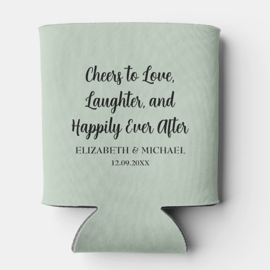 Rafraîchisseur Pour Canette Sage Green Mariage élégant encourage à l'amour (Dos)