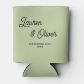 Rafraîchisseur Pour Canette Sage Green Script Minimalist Wedding (Devant)