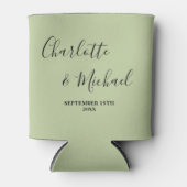 Rafraîchisseur Pour Canette Sage Green Script Minimalist Wedding (Devant)