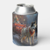 Rafraîchisseur Pour Canette Saison de Noël du Malamute de l'Alaska (Can devant)