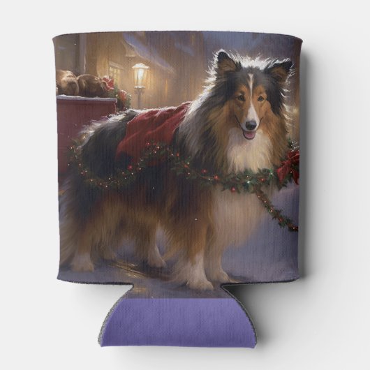 Rafraîchisseur Pour Canette Saison de Noël du Shetland Sheepdog (Dos)