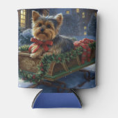 Rafraîchisseur Pour Canette Saison de Noël du Yorkshire Terrier (Devant)