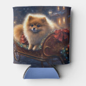 Rafraîchisseur Pour Canette Saison de Noël Poméranienne brossé (Devant)