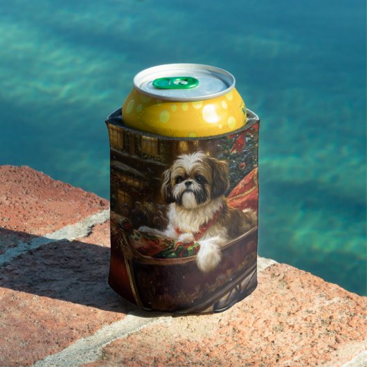 Rafraîchisseur Pour Canette Saison de Noël Shih Tzu (Piscine in situ)