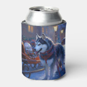 Rafraîchisseur Pour Canette Saison de Noël Sibérienne Husky (Can devant)