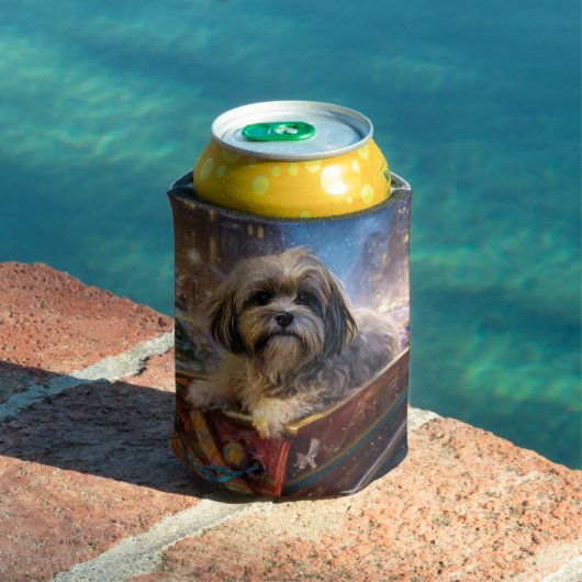 Rafraîchisseur Pour Canette Saison Festive de Noël de Lhasa Apso (Piscine in situ)