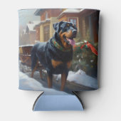 Rafraîchisseur Pour Canette Saison festive de Noël de Rottweiler (Devant)