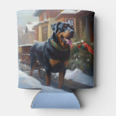 Rafraîchisseur Pour Canette Saison festive de Noël de Rottweiler (Dos)