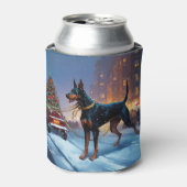 Rafraîchisseur Pour Canette Saison Festive de Noël Doberman (Can devant)