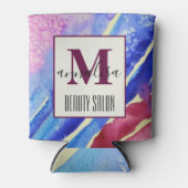 Rafraîchisseur Pour Canette Salon de beauté bleu rose Abstrait (Devant)