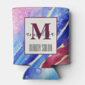 Rafraîchisseur Pour Canette Salon de beauté bleu rose Abstrait (Dos)