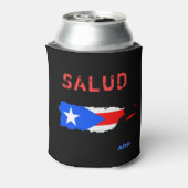 Rafraîchisseur Pour Canette *~* SALUD Grunge Porto Rico Drapeau noir (Can Dos)