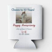 Rafraîchisseur Pour Canette Salutations à 10 ans heureux anniversaire ajouter  (Dos)