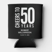 Rafraîchisseur Pour Canette Salutations à 50 Anniversaire Noir (Devant)