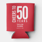 Rafraîchisseur Pour Canette Salutations à 50 Anniversaire Rouge (Devant)