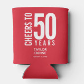 Rafraîchisseur Pour Canette Salutations à 50 Anniversaire Rouge (Dos)