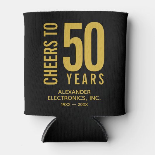 Rafraîchisseur Pour Canette Salutations à 50 ans anniversaire d'affaires (Devant)