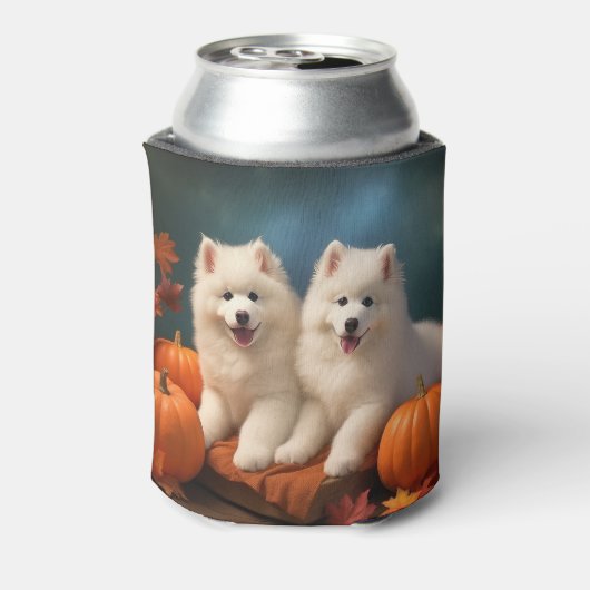 Rafraîchisseur Pour Canette Samoyed Chiot Automne Citrouille de plaisir (Can Dos)