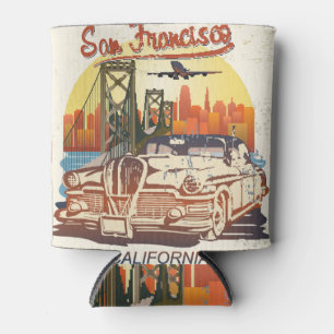 Rafraîchisseur Pour Canette San Francisco, Retro Car Typography.