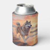 Rafraîchisseur Pour Canette Sandy Paws Alaskan Malamute Chien sur le coucher d (Can devant)